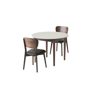 카르네 세라믹 원형식탁 2인세트 1000 브라운_체어2EA (옵션 택1)