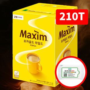 Maxim 모카골드 마일드 커피믹스 210T 물티슈 증정