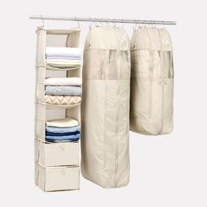 멀티 행잉 오거나이저&아우터 압축 파우치 세트 (좁은 옷장 정리)