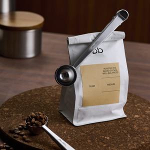 폴롭스 스텐 클립 앤 스푼 2in1 커피 원두 차 분말 집게