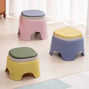 투톤컬러 낮은 욕실의자 다용도 손잡이 스툴 소중대 3color