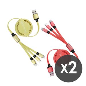 1+1 3in1 멀티 릴타입 5핀 8핀 C타입 동시충전 고속충전 케이블