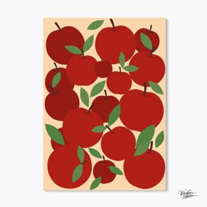 사과의리듬 그림액자 메탈 포스터 액자 풍수인테리어 과일 일러스트 포스터