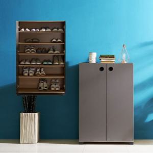 그레이심플라인 원형손잡이 6단선반 양문도어 다용도 선반장 800