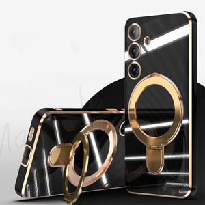 갤럭시 S26 울트라 플러스 크롬골드 유광 스탠드 링 케이스 1256