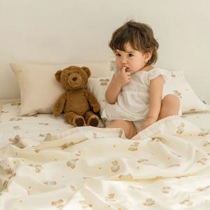 테디베어 풍기 인견 아사 양면 천연 쿨링 아기 유아 여름 이불세트 (베개솜포함)