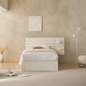 루체 호텔형 수납 침대프레임+사이드패널1EA+휴 유로탑 매트리스 SS