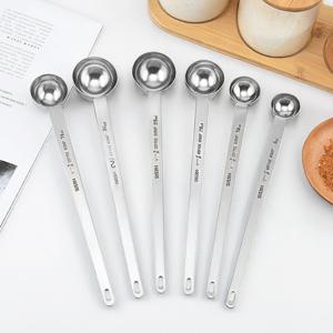 스테인리스 304 롱 핸들 계량스푼 베이킹 커피 요리 스푼 (6size)