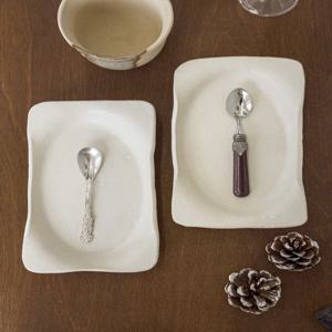 Pillow 필로우 사각접시, 도예공방 수제작 도자기 접시 찬기 디저트접시 다과접시