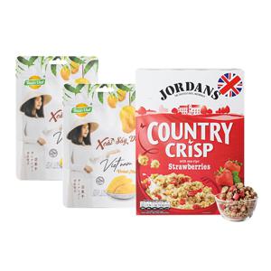 크리스피 그래놀라(딸기/초코)450g 2종*1개+건조망고 100g*2개