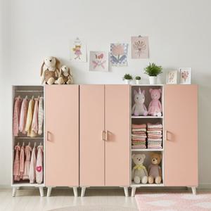 홈즈 로건 E0등급 쥬니어 옷장 선반장 핑크/옐로우/화이트