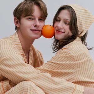 성인  써니글로우 실크핏 긴팔 파자마 간절기 잠옷 상하세트