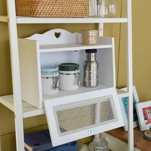 프로방스화이트 철망 전면오픈도어 양념장 소품선반장 400