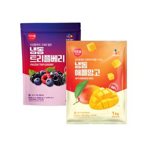 이츠웰 냉동트리플베리(블루베리+블랙베리+라즈베리)1kg+애플망고1kg