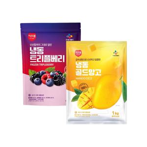 이츠웰 냉동트리플베리(블루베리+블랙베리+라즈베리)1kg+골드망고1kg