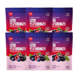 이츠웰 냉동트리플베리(3종혼합_블루베리+블랙베리+라즈베리 1Kg/EA)x6개