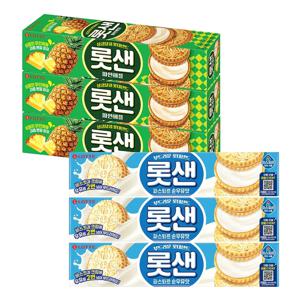 롯샌 파스퇴르 순우유맛 105g x3개+롯데샌드 오리지날 105g x3개