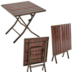 야외테이블 접이식식탁 사각 티탁자 방부목 철제 카페 가든 펜션 정원가구 TWCOFN