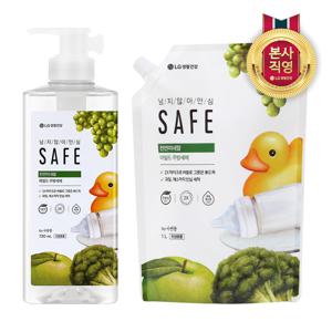 세이프 주방세제 천연미네랄 마일드 용기 720ml 1개 + 리필 1L 1개