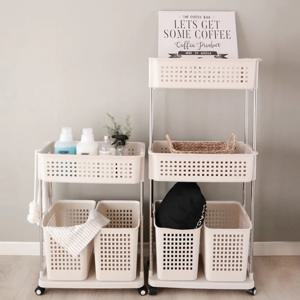 이동식 빨래바구니 수납형 (더블) 2sizes