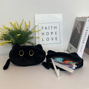 블랙캣필통 파우치 인형 펜슬케이스 화장품 필기구 문구류 새학기 선물 검은고양이 학생
