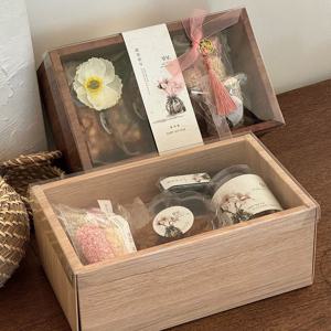 설날 선물상자 과일박스 투명창 나무상자 고급 우드 창상자 10매