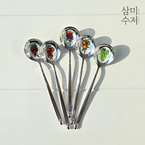 1980s 펄 과일 푸룻 세라믹 티스푼/과일포크/롱스푼/화채스푼 한국적 기념품