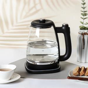 LM 블랙 프레임 대용량 투명 내열 유리 전기포트 전기 주전자 티포트 무선포트 1.8L