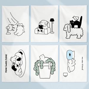 일러스트 드로잉 대형 패브릭포스터 원룸 벽 꾸미기 가리개커튼 24종