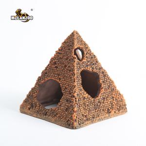 피라미드 장식 은신처 도마뱀 게코 파충류 사육장 테라리움 장식품