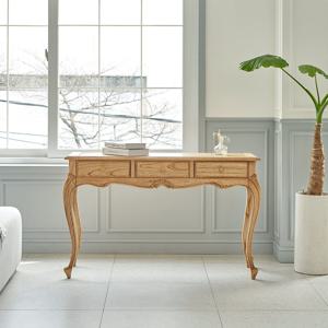 가이아 내추럴 원목 슬림 클래식 엔틱 콘솔 수납장 B