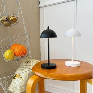 LED 무드등 침대 카페 밝기조절 둥근 버섯 갓 스탠드 (USB충전식)