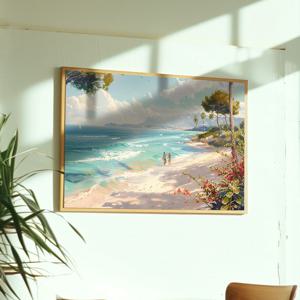 Hawaii Summer Shore - 하와이 바다 풍경 빈티지 여름 해변 인테리어 포스터