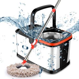 프리미엄 올스틸 통돌이 회전걸레 스텐레스 회전청소기