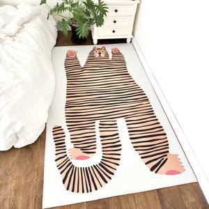 귀여운 스트라이프 호랑이 아트 소프트 러그 100x160