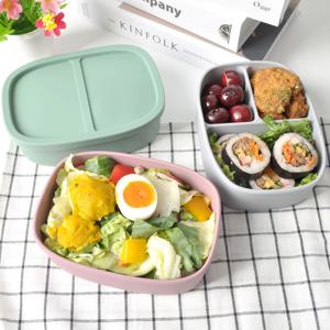 국산 실리콘 직장인 도시락통 전자레인지 다이어트 피크닉 샐러드 도시락 런치박스 3구