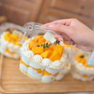 투명 손잡이 티라미스 보틀 케이크 용기 PET 케이스 500ml 10개 세트