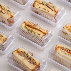 심플한 투명 PET 샌드위치 베이커리 포장 용기 롤케이크 케이스 10개 세트