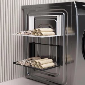 무타공 세탁기 냉장고 접이식 자석선반 빨래건조대