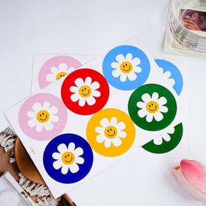 컬러 데이지 스마일 데코 선물 포장 띠지 스티커 60P