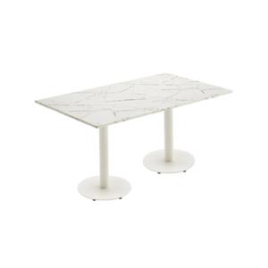 신상 카페 모던 올화이트 2개 일자 기둥 대리석 무늬 테이블 미니 식당 2인