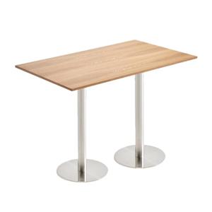 고급스러운 스텐 실버 일자 다리 우드톤 4인 바테이블 좁은바 창가 거실바