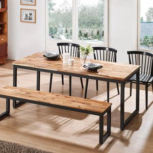 내추럴 아카시아 원목 상판 와이드 6인 테이블 식탁 홈카페 럭셔리 큰 주방