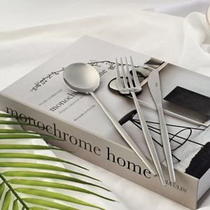 퀸즈 국산 커트러리 세트(양식/수저세트/홈카페/버터나이프) 실버&골드 3P/2P