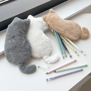 쓰다듬고 싶은 뒤태냥 파우치 필통+세모그립 무한필기 펜슬5P 세트