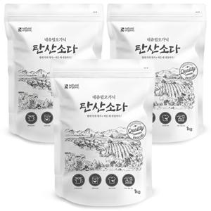 네츄럴오가닉 빨래쉰내 땀냄새 세탁보조제 미국산 워싱소다 탄산소다 1kg 3개