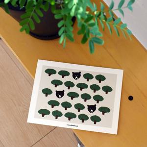 Treasure Hunt 포레스트 베어 흑곰 홈데코 아이방 인테리어 그림 엽서