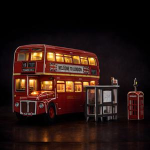 CB 런던 2층버스 LED조명 3D 우드락 입체퍼즐 모형 조립키트 스텐다드 모델