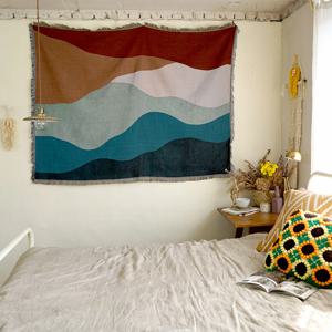 산중산 아트 빈티지 소파커버/러그/블랭킷