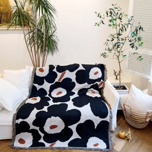 로맨틱 블랙플라워 소파커버/러그/블랭킷